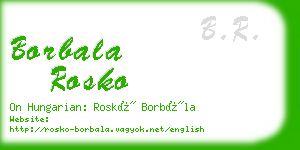 borbala rosko business card